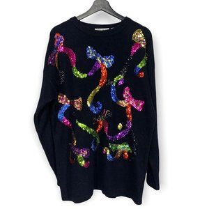 Vintage 90's Cedars Lambswool Angora Sequin Sweater Medium